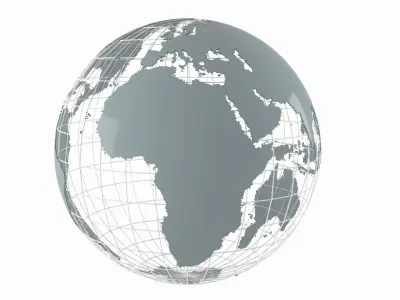 Globe News Skeleton Asbcstos Color 3D model