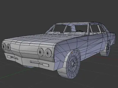 Sport Car Chevrolet Chevelle 1965 for games Low-poly 3D model