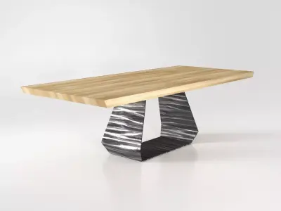 Amond marble dining table with metal legs 3D model