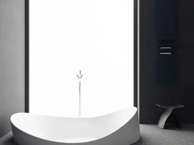 Bathroom 3 pbr modern with cabinets 3D model