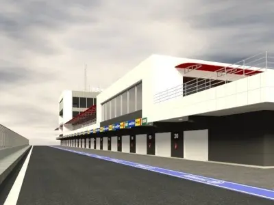 Pit stop building 3D model