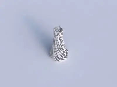 Vase twisted squeezed hexagon with cracked organic lattice  3D print model