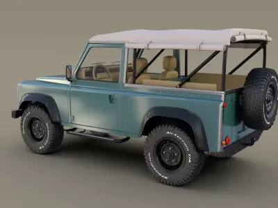 1985 Land Rover Defender 90 with interior ver 4 3D model