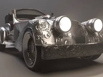 antique car Low-poly 3D model by skalifali9
