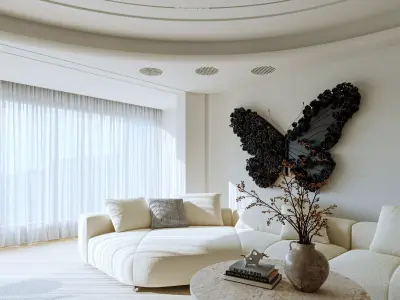 Mid Century interior scene 3D model