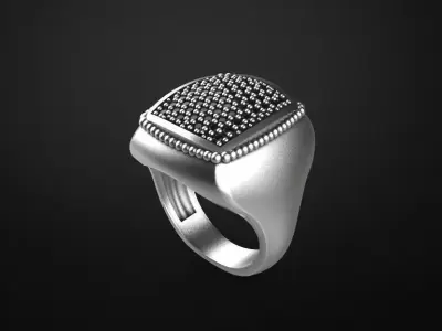 Men rings 5 models signet ring 3D print model