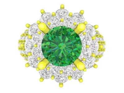 7317  Luxury hongkong style diamond engagement ring 3D print model