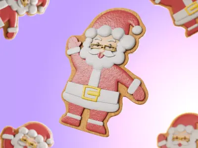 Santa Claus Sugar Cookies Low-poly 3D model