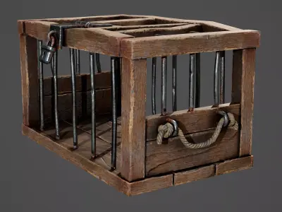 Stylized Cage Game Ready Model Low-poly 3D model