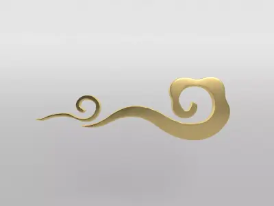 China Type Decoration Cloud v2 003 Low-poly 3D model