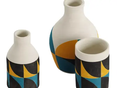 Ceramic vase geometric patterns 3D model