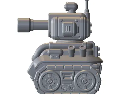 Sci-Fi Chibi Tonk Kit Tank Miniatures for Tabletop Wargames 3D print model