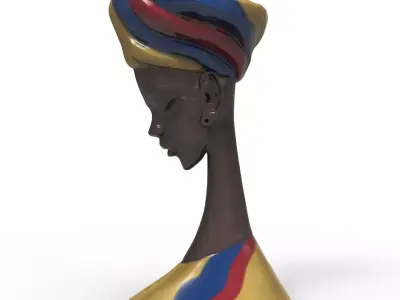 African Woman - Palenquera de Cartagena - STL for 3D printing 3D print model