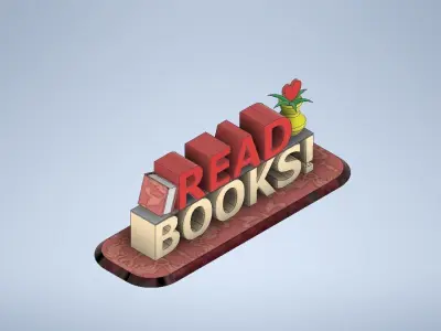 Desk Showpiece Read Books Low-poly 3D model