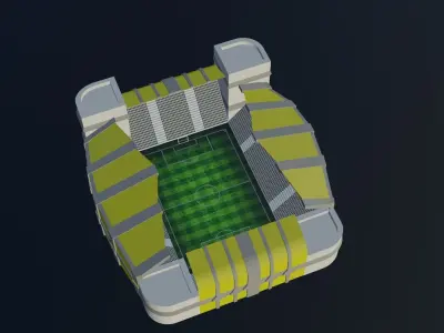 Football Stadium - Yellow Low-poly 3D model