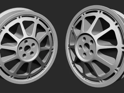 Car Alloy Wheel Highpoly Model 3D model