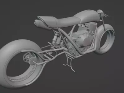 Futurstic Cafe Racer Motorcycle 3D model