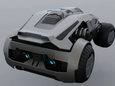 sci fi car model  Free 3D model