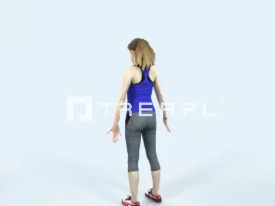 Essence 01A Animated Rigged Sports Teenage Girl Low-poly 3D model