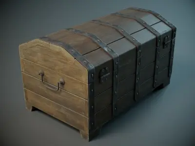 Medieval Chest PBR Low-poly 3D model