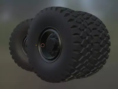maz truck wheel and tire 3d print model 3D print model