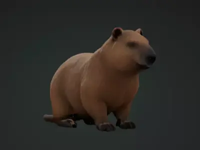 Capybara 3D Model Realistic Animal capibara Free 3D print model