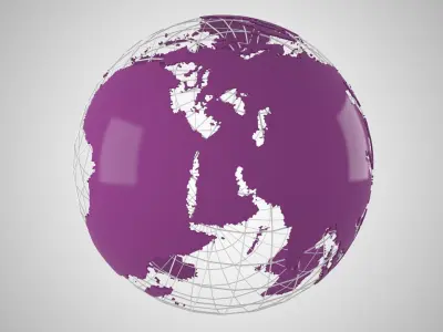 Globe News Skeleton Dark Purpal 3D model