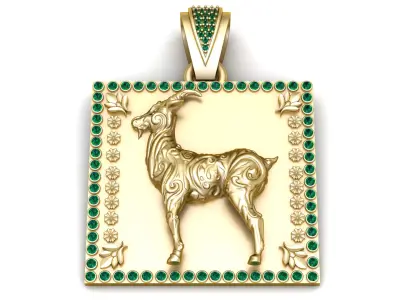 GOAT ANIMAL PENDANT 3D PRINTABLE MODEL 3D print model