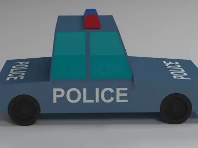 Police Car Low-Poly 3D Model Free low-poly 3D model