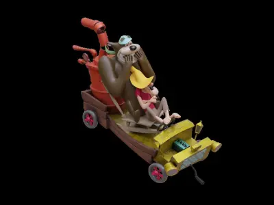 Lazy Luke and Blubber Bear 3D model