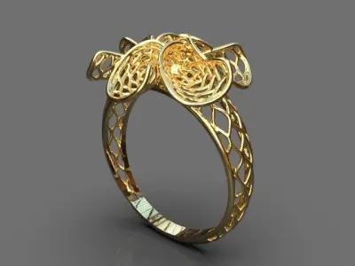 Floral ring 3D print model