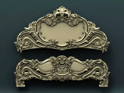 Classic Carved Bed  7 3D print model
