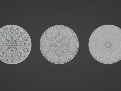 Gothic Rosette Window Low-poly 3D model