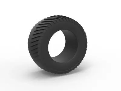 Pulling tractor rear tire Scale 1 to 25 3D print model