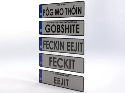 Funny Irish License Plates 3D print model