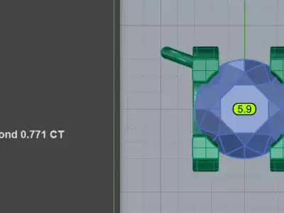Stunning Four Prong Diamond Pendant 3D print model