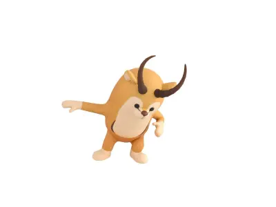 Rigged Antelope Character 3D model