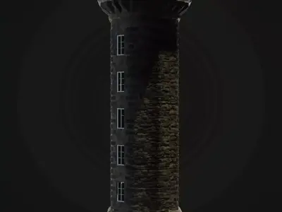 Watch tower game asset Low-poly 3D model