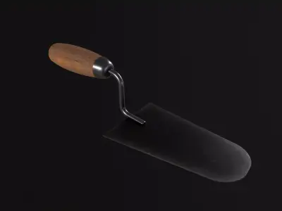 Plaster Trowel Poo Low-poly 3D model