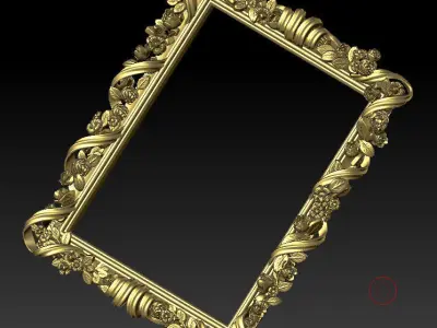 Classic frame of luxurious gold interior inlaid with gold  3D model
