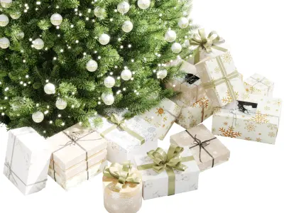 Christmas Tree and Decoration 03 Low-poly 3D model