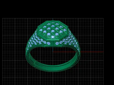 Print Ready STL 3DM  Gents Rings Diamond Men Ring  3D print model 20
