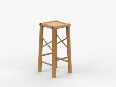 Bamboo Stool 3D model