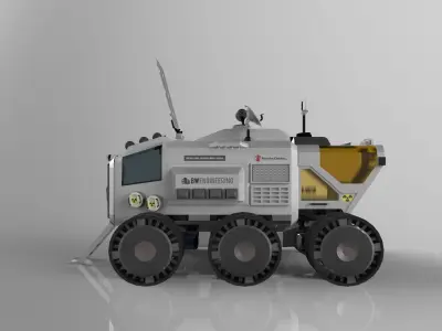 Mars Surface Rover Low-poly 3D model