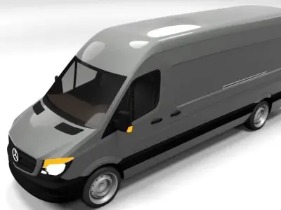 MERCEDES SPRINTER XL 2014 LOWPOLY Low-poly 3D model