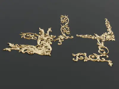 Classic carvings moldings and gypsum cornice 88 3D model