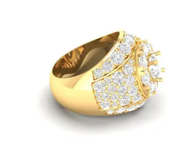 Luxury Multi Layer Diamond Statement Ring for Men 157 3D print model