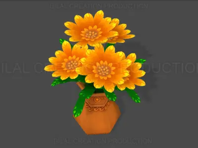 FLOWER POT Low-poly 3D model
