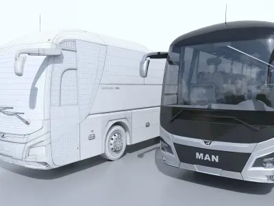 City Bus with interior 3D model