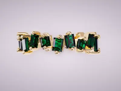 Emerald-Cut Eternity Band Ring 3D print model